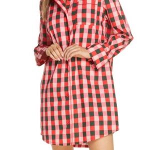 Plaid Button-Up Sleep Shirt